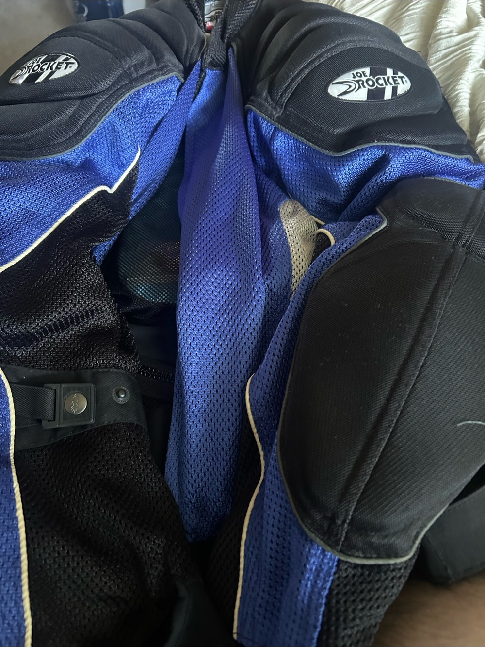 Joe Rocket Black and Blue Motorcycle Jacket Inner Label View
